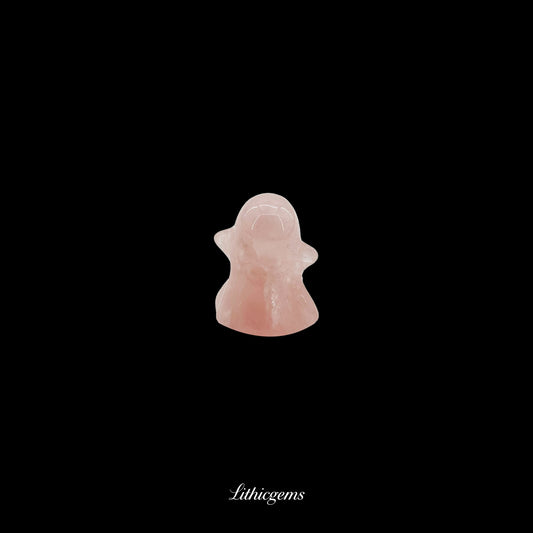 The Ethereal Guardian - 3cm Spirit Sculpture | Memento Mori Collection - Pink Quartz Natural Crystal Gemstones - Lithicgems