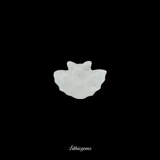 Lucky Bat Amulet - 3cm Carved Palm Stone - Clear Quartz Natural Crystal Gemstones - Lithicgems