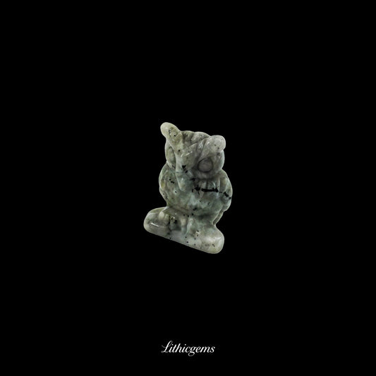 Silent Sage - 3cm Owl Sculpture | Commemorating Death and Animal Charm Series - Southern Jade Natural Crystal Gemstones - Lithicgems