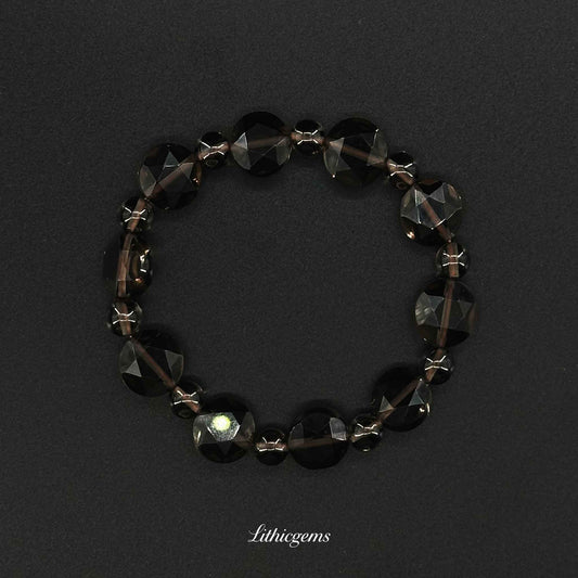 Ice Obsidian | Handcrafted Multi-Angle Cut Craftsmanship - Hexagram (Bead 7.3mm | Hexagram width 11.5mm thickness 6.7mm) Natural Crystal Gemstones - Lithicgems