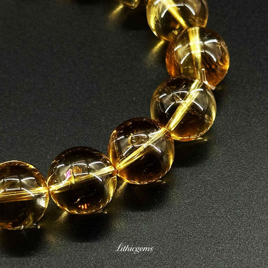 Vivid Citrine Bracelet - The Ultimate Stone for Wealth, Success & Abundance Natural Crystal Gemstones - Lithicgems Jewelry