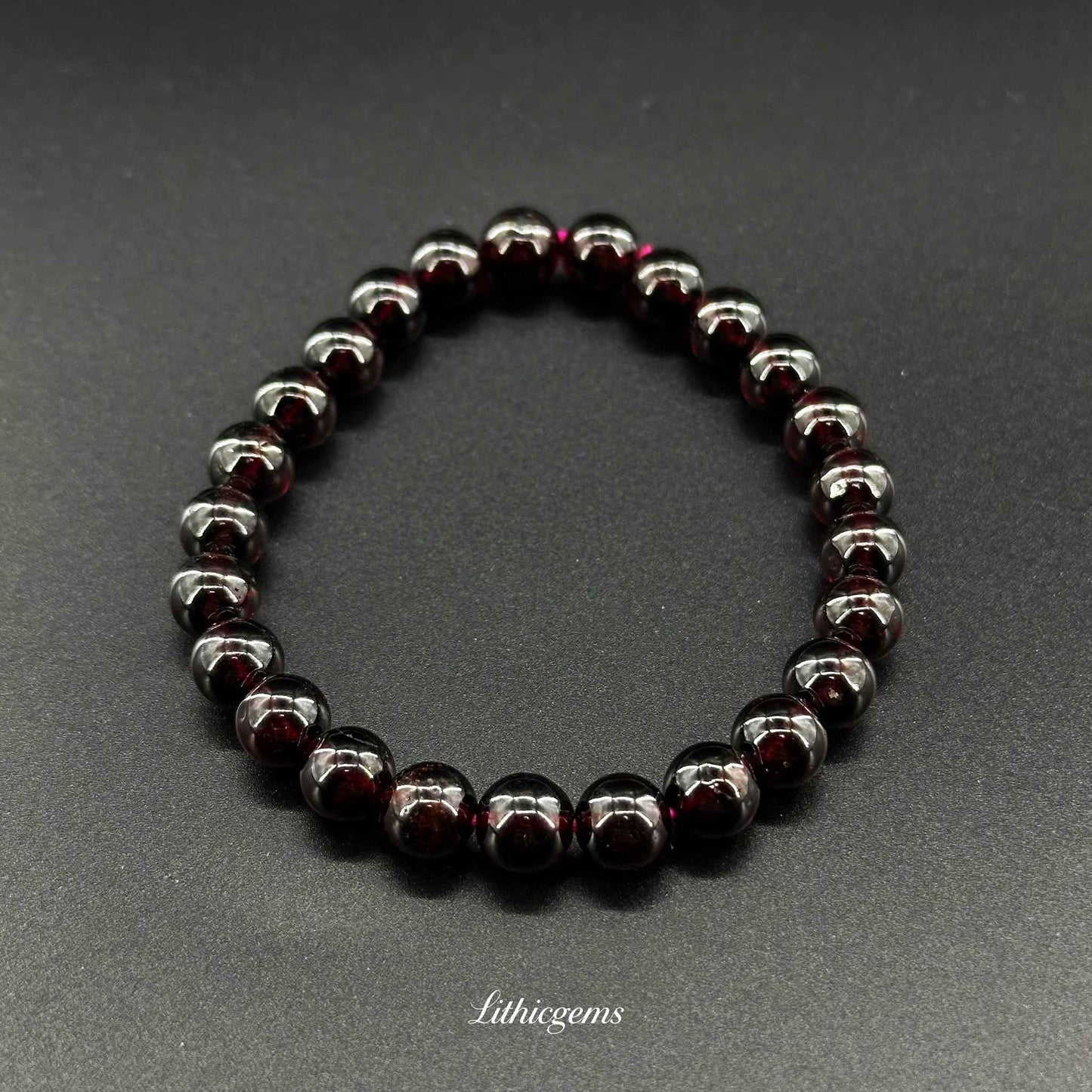Garnet Bracelet - Root Chakra Stone for Vitality, Passion & Grounding Natural Crystal Gemstones - Lithicgems Jewelry