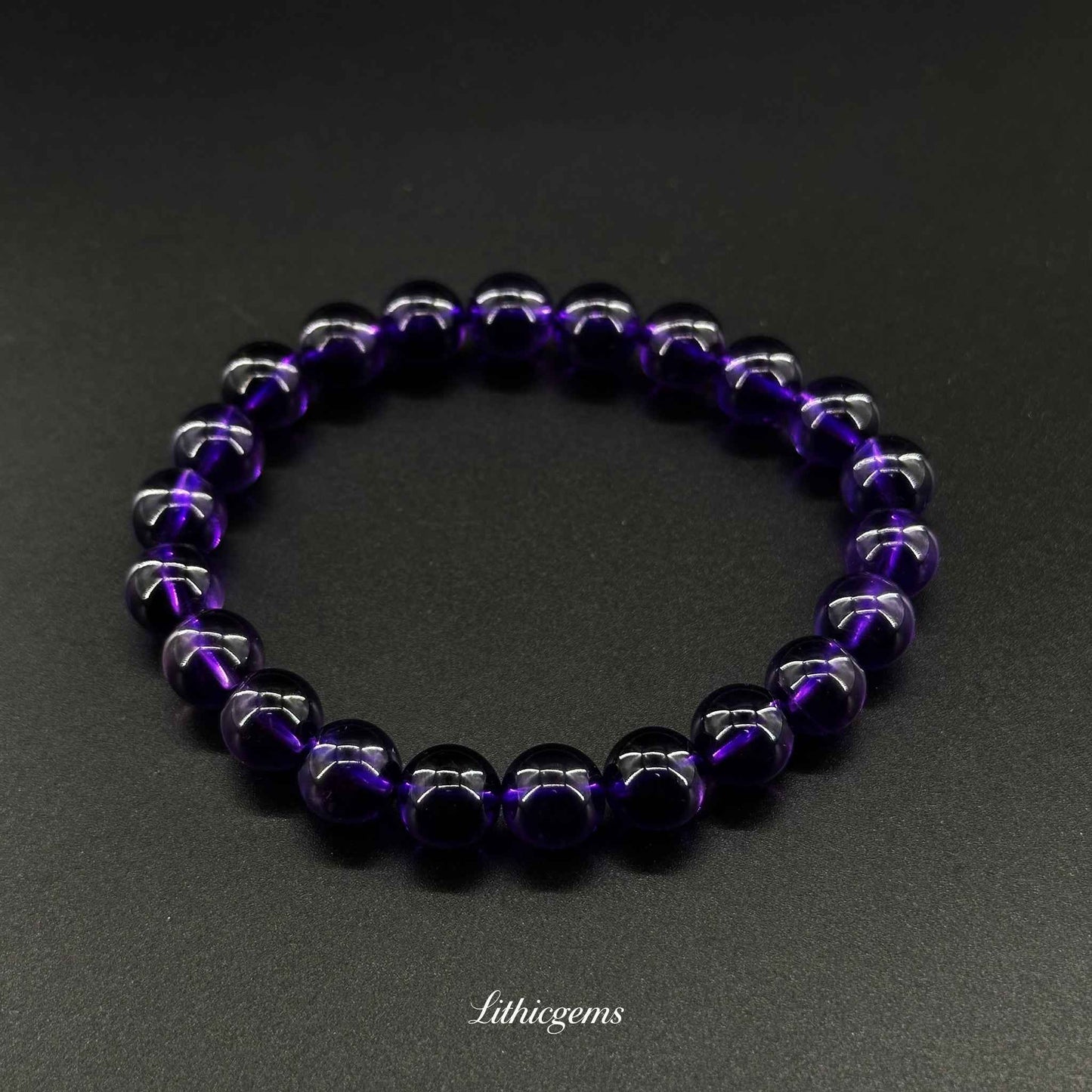Uruguayan Amethyst Bracelet - Deep Purple Stone for Intuition & Spiritual Mastery - Lithicgems