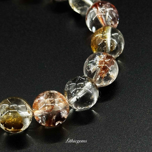 Rainbow Spectral Quartz Bracelet - Prismatic Light for Energy Amplifying & Aura Cleansing - Lithicgems