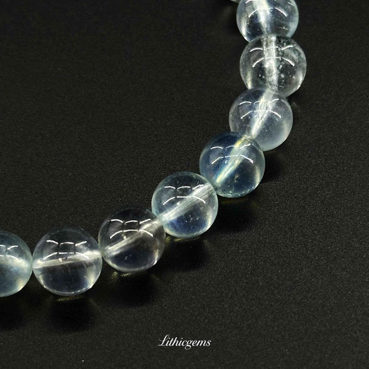 Ice Clear Aquamarine Bracelet - For Pure Mental Clarity & Soothing Communication - Lithicgems