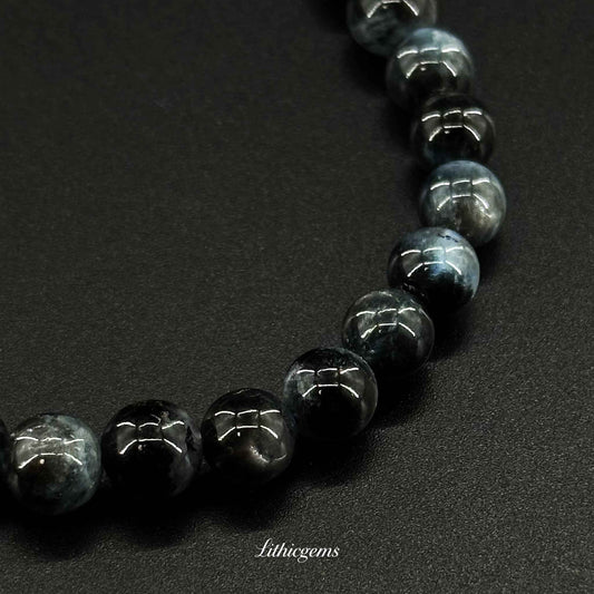 Black Flash Aquamarine Bracelet - For Explosive Insight & Protected Truth - Lithicgems