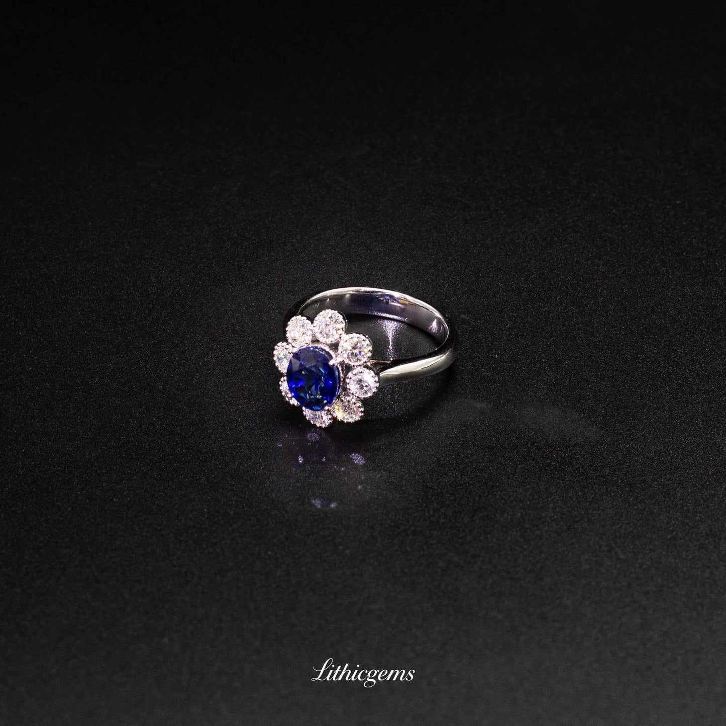 Custom 18K Gold Royal Blue Sapphire Diamond Ring | AIGS/GUILD Certified | Luxury Engagement Ring