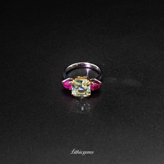 Custom 18K Gold Sugar Cube Cut Gemstone Ring | AIGS/GUILD Certified | Modern Minimalist Jewelry