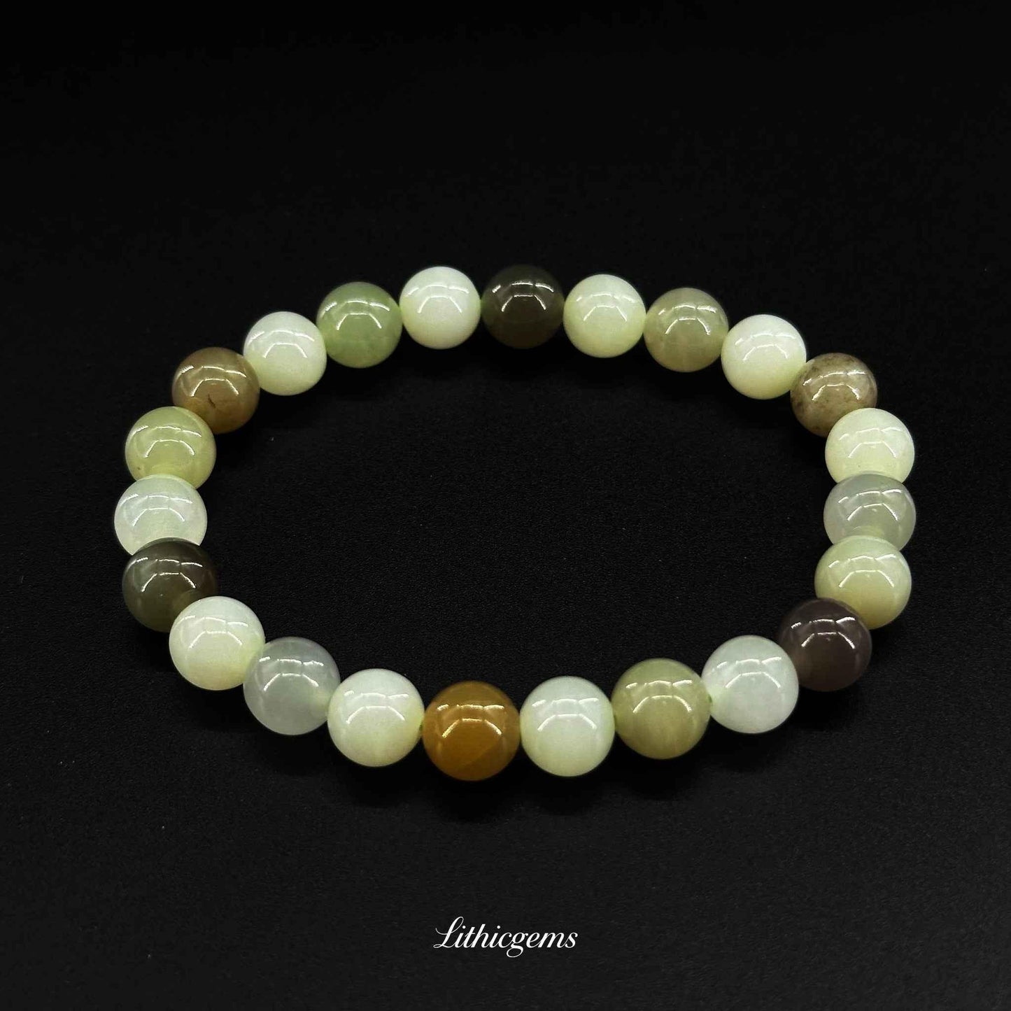 Authentic Hetian Jade Bracelet - Stone of Serenity, Wisdom & Graceful Energy - Lithicgems