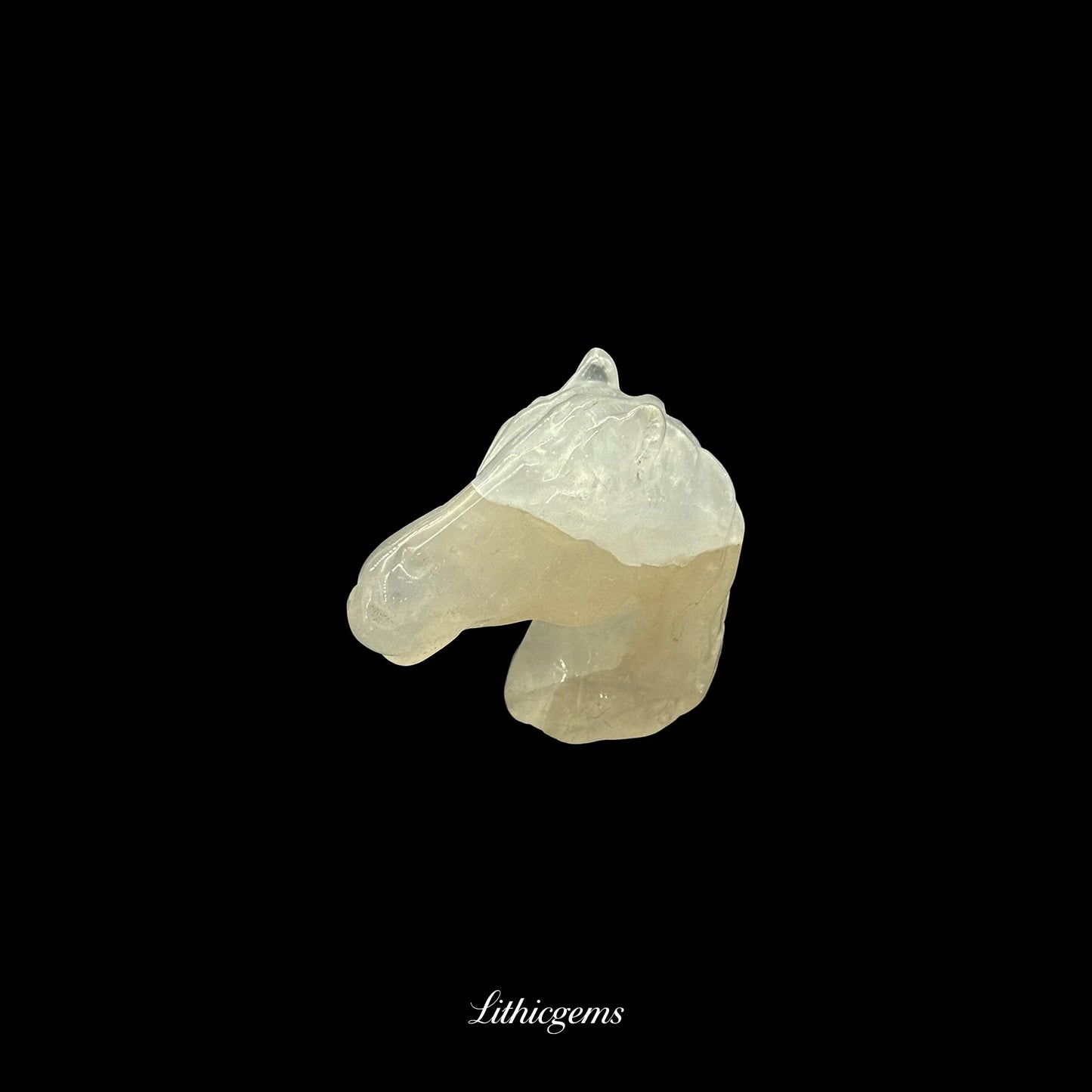 Crystal Horse Head Sculpture (5cm) - Handcarved Gemstone Bust for Leadership, Wisdom & Unbridled Focus - Lithicgems
