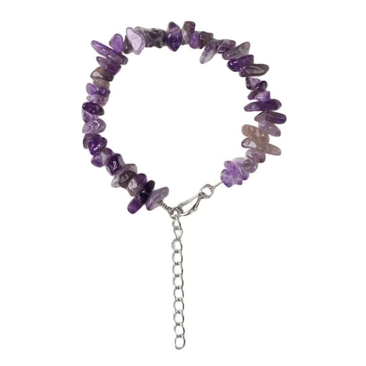 Custom Amethyst Chip Bracelet 5-8mm | Natural Purple Crystal Stretch Bracelet | Lithicgems - Lithicgems