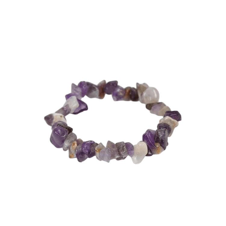 Custom Amethyst Chip Bracelet 7-8mm | Natural Purple Crystal Irregular Chip Stretch Bracelet | Lithicgems - Lithicgems