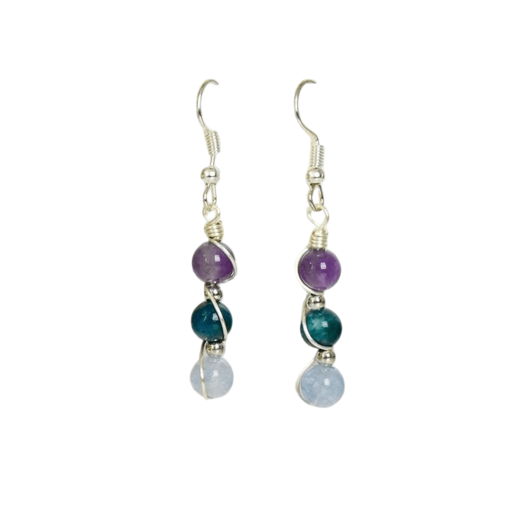 Genuine Aquarius Zodiac Pendant Earrings – Handcrafted for Innovation & Independence - Lithicgems