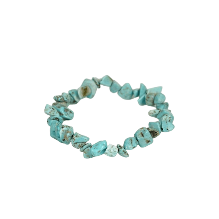 Custom Blue Turquoise Chip Bracelet 7-8mm | Natural Stone Irregular Chip Stretch Bracelet | Lithicgems - Lithicgems