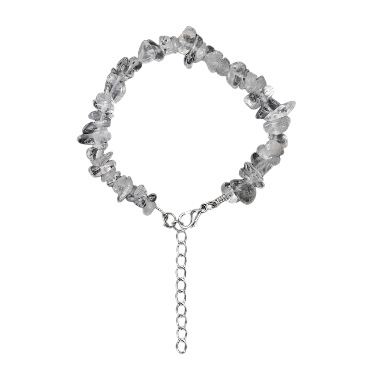Custom Clear Quartz Chip Bracelet 5-8mm | Natural Crystal Irregular Chip Stretch Bracelet | Lithicgems - Lithicgems