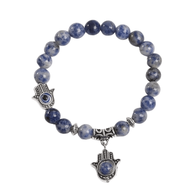Custom Eye of Horus Tiger Eye Bracelet 8mm | Natural Stone Vintage Stretch Bracelet | Lithicgems - Lithicgems