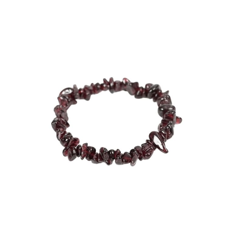 Custom Garnet Chip Bracelet 7-8mm | Natural Stone Irregular Chip Stretch Bracelet | Lithicgems - Lithicgems