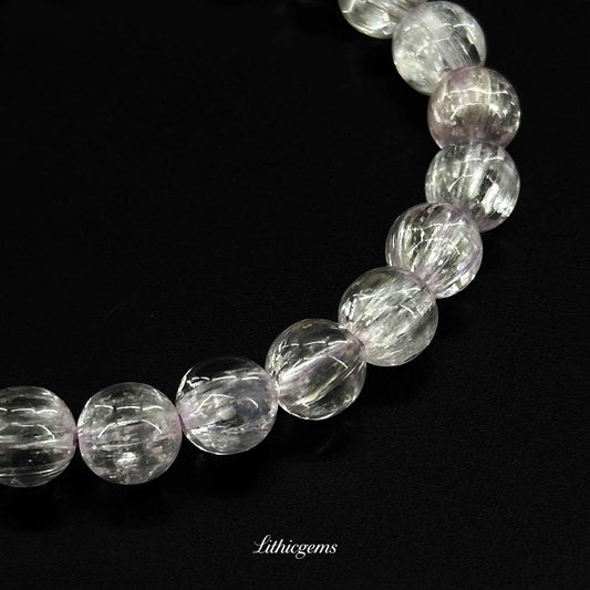 Custom Kunzite Bracelet - Handmade Lithium Quartz for Emotional Healing & Love - Lithicgems