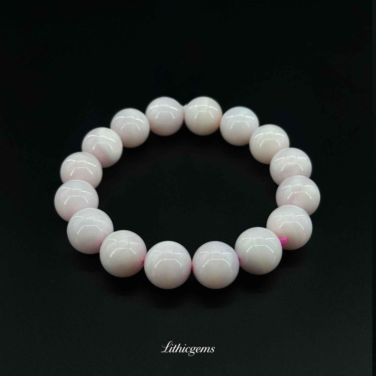Custom Pink Opal Bracelet - Gentle Healing Stone for Emotional Balance & Soothing Love - Lithicgems