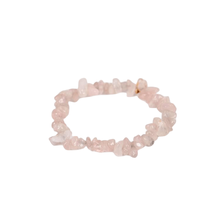 Custom Rose Quartz Chip Bracelet 7-8mm | Natural Crystal Mixed Irregular Chip Stretch Bracelet | Lithicgems - Lithicgems