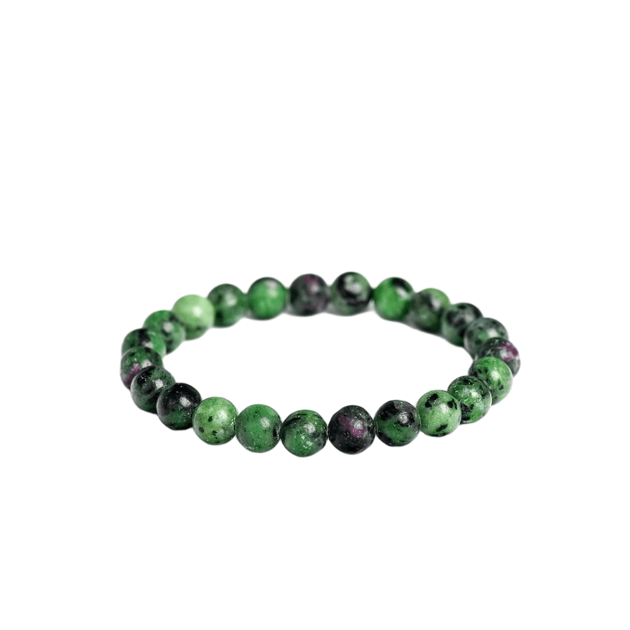 Custom Ruby Zoisite Bracelet 8mm | Natural Red-Green Crystal Beaded Bracelet | Lithicgems - Lithicgems