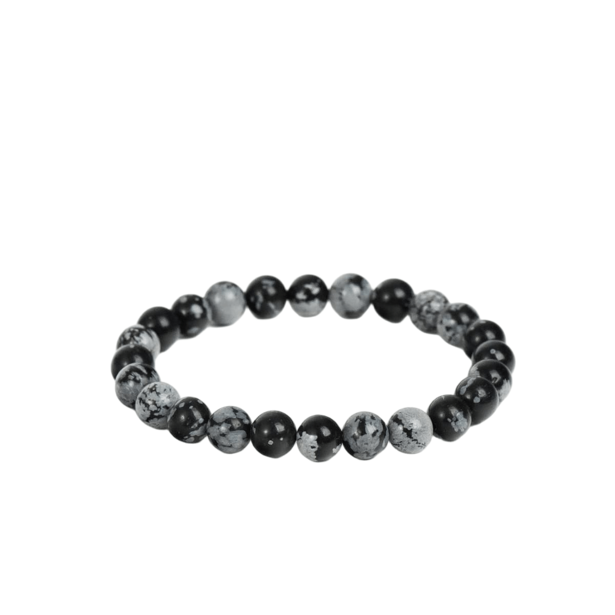 Custom Snowflake Obsidian Bracelet 8mm | Natural Healing Crystal Beaded Bracelet | Lithicgems - Lithicgems