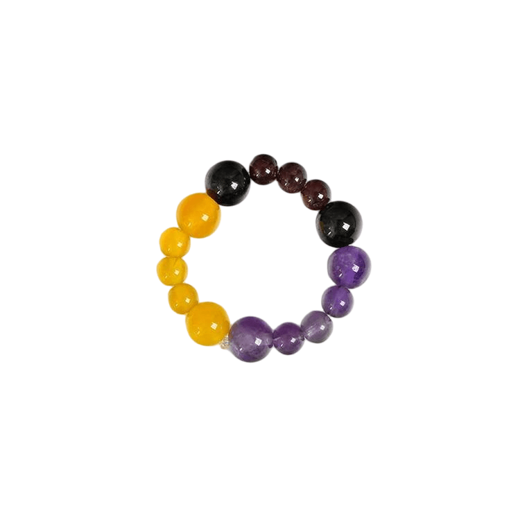 Custom Virgo Zodiac Ring 4-6mm | Natural Crystal Constellation Stretch Ring | Lithicgems - Lithicgems