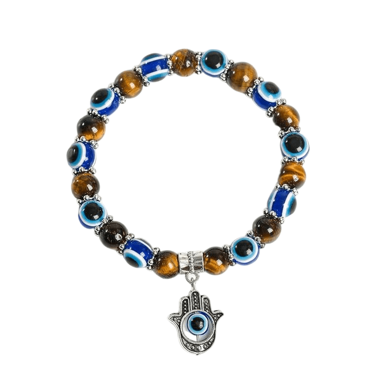 Genuine Evil Eye Tiger's Eye Bracelet – Handcrafted for Confidence & Protection - Lithicgems