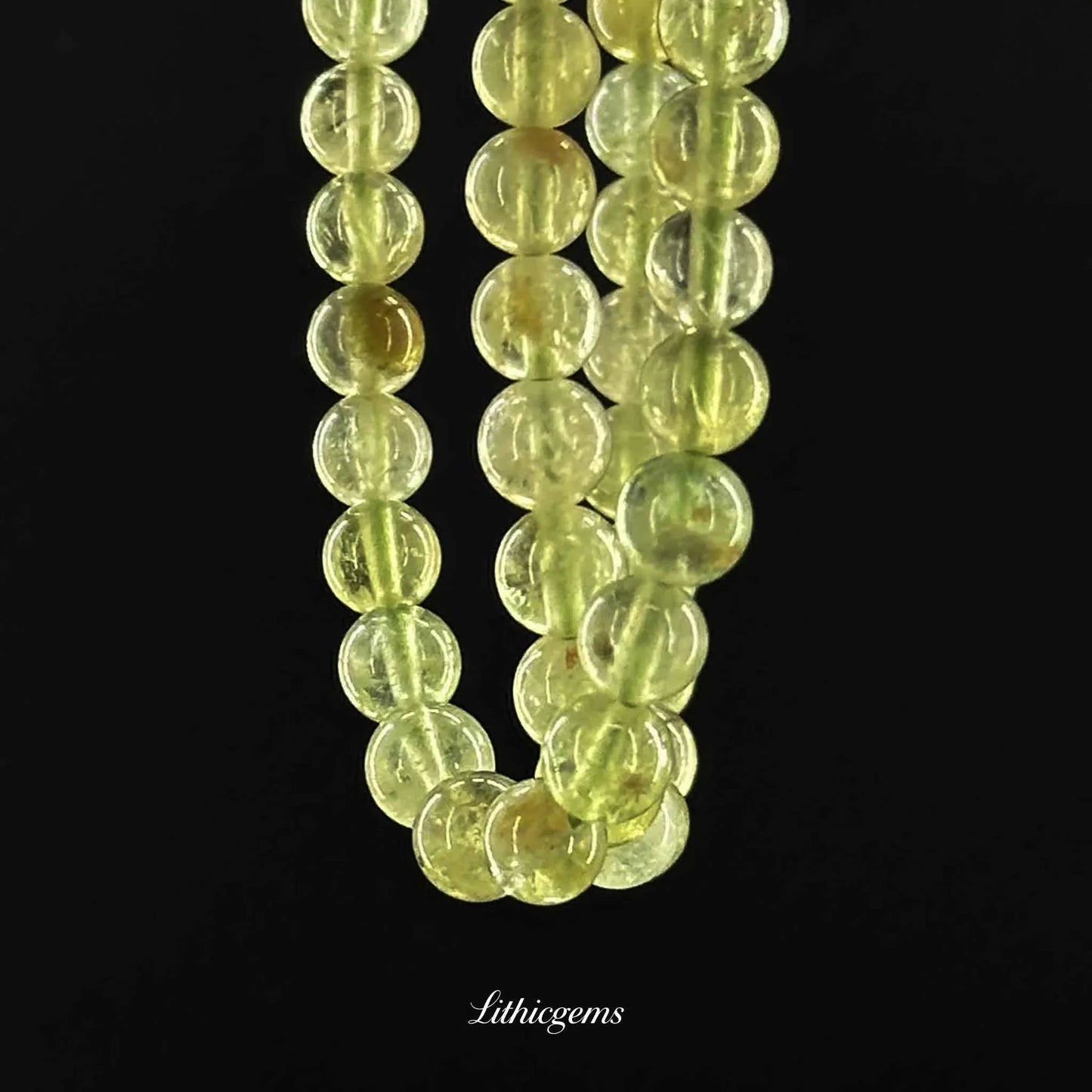 Triple-Wrap Demantoid Garnet Bracelet - Rare Green Garnet for Ultimate Abundance & Heart Healing - Lithicgems