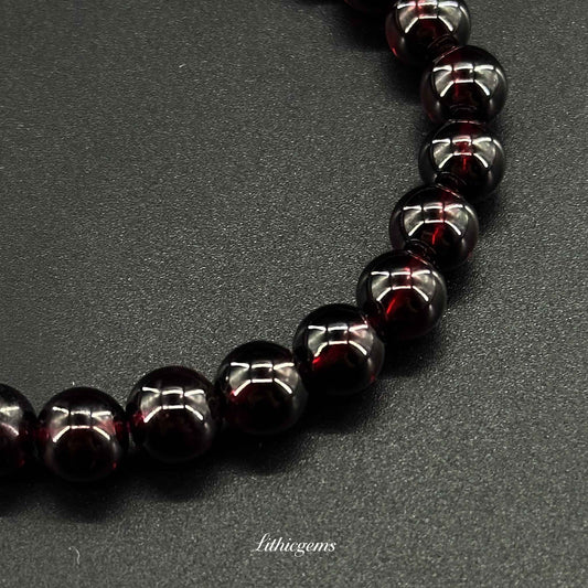 Custom Burgundy Garnet Bracelet - Premium Healing Crystal for Vitality & Protection