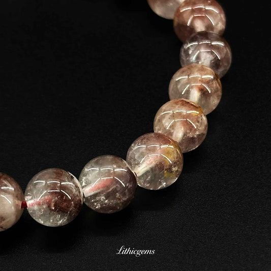 Custom Red Phantom Quartz Bracelet - Abundance Crystal for Wealth & Vitality