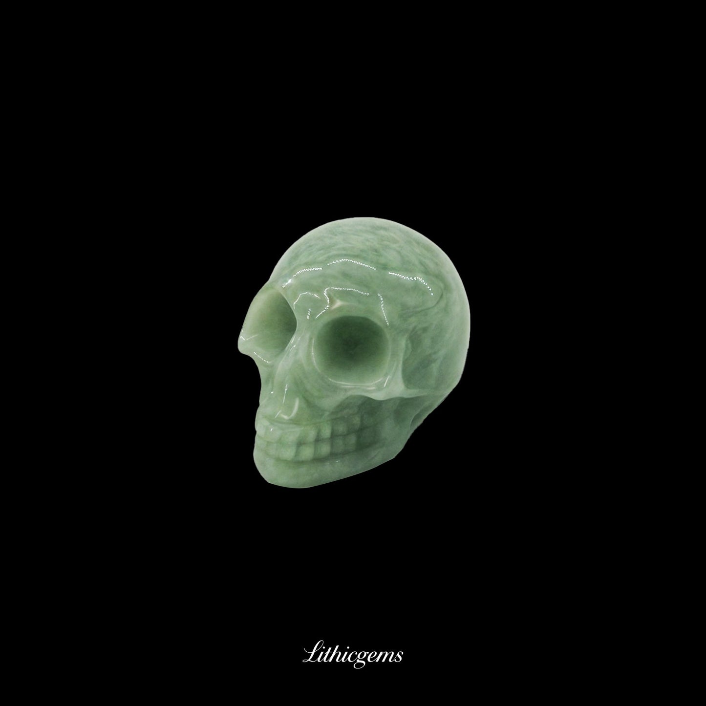 Pocket Philosopher Skull Palm Stone - 3cm Unique Gemstone for Meditation and Decor - Lithicgems