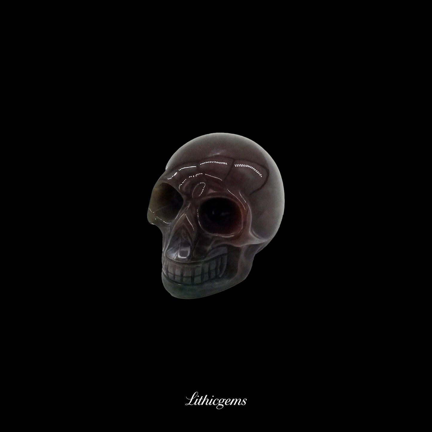 Pocket Philosopher Skull Palm Stone - 3cm Unique Gemstone for Meditation and Decor - Lithicgems