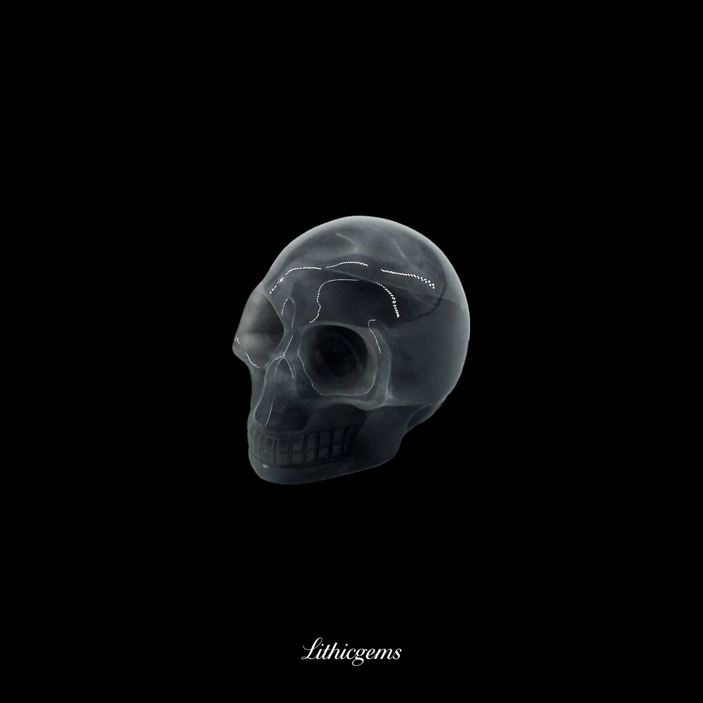 Pocket Philosopher Skull Palm Stone - 3cm Unique Gemstone for Meditation and Decor - Lithicgems