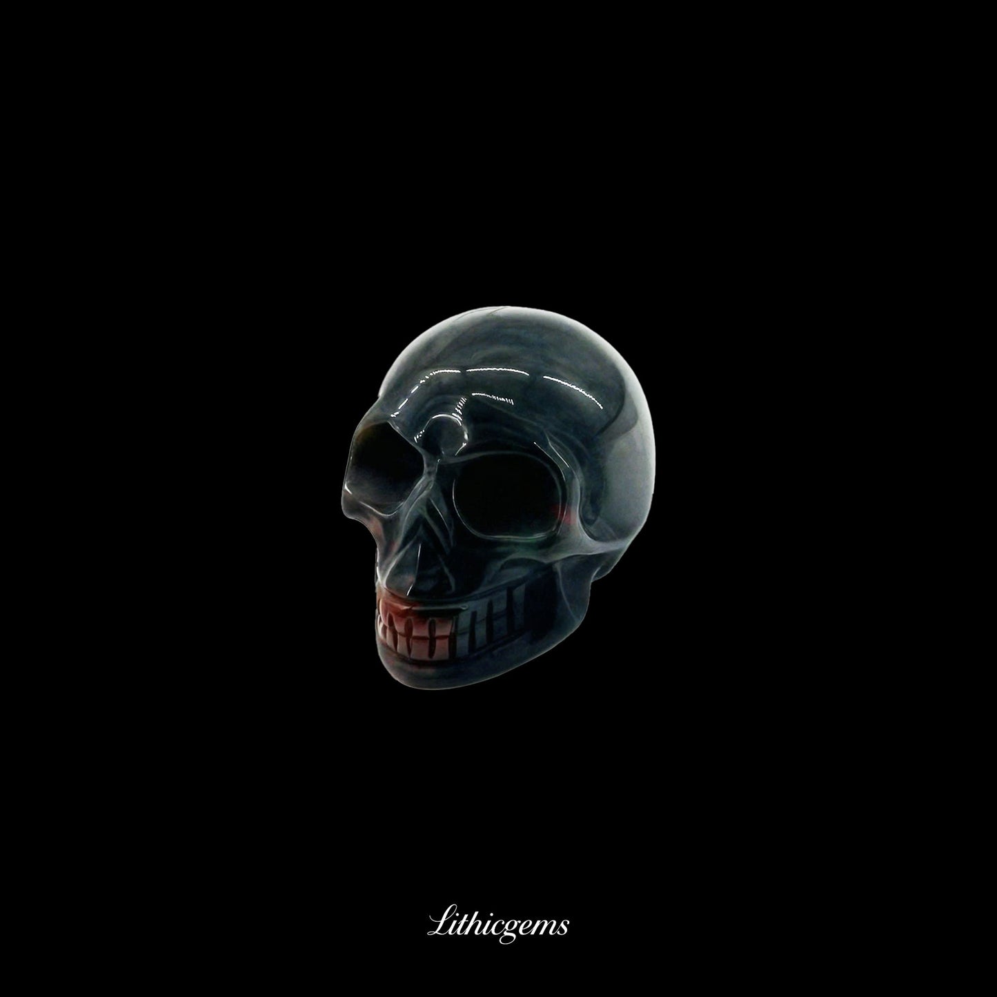 Pocket Philosopher Skull Palm Stone - 3cm Unique Gemstone for Meditation and Decor - Lithicgems