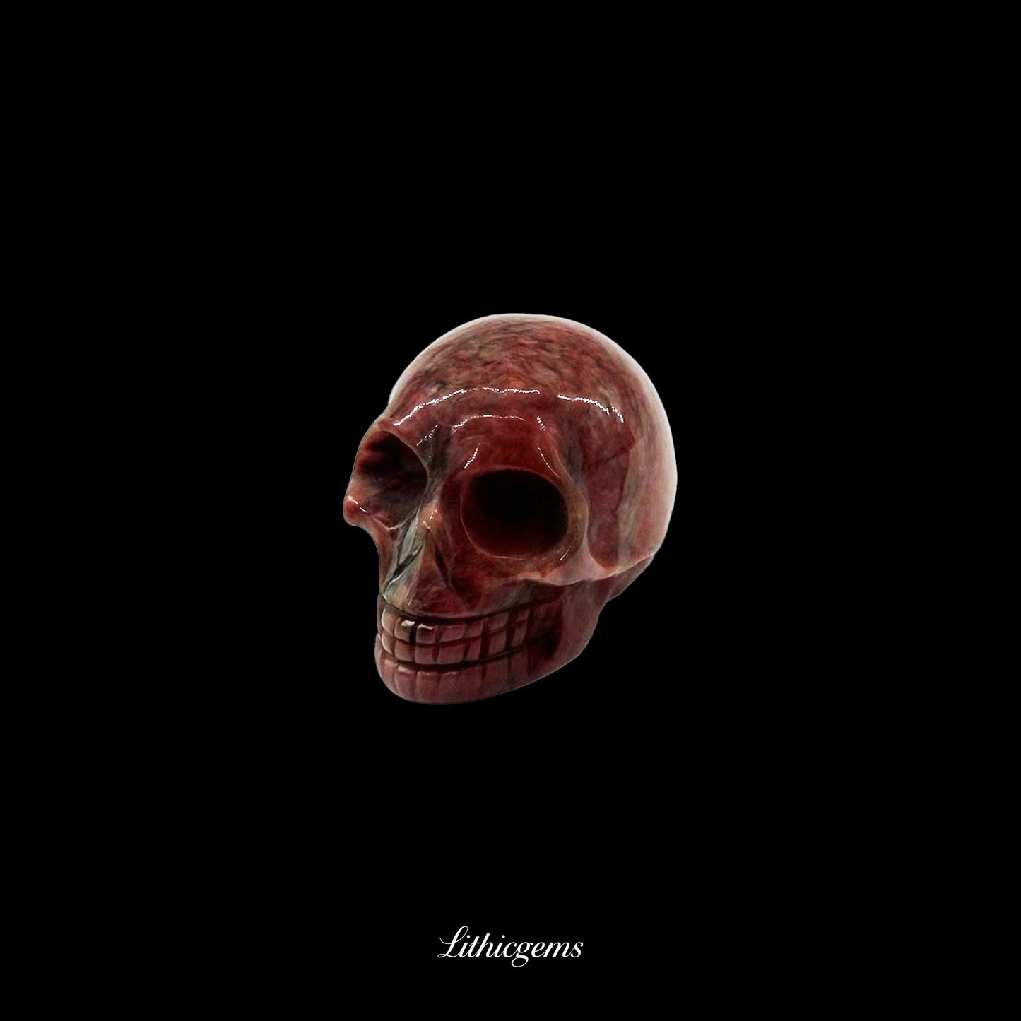 Pocket Philosopher Skull Palm Stone - 3cm Unique Gemstone for Meditation and Decor - Lithicgems