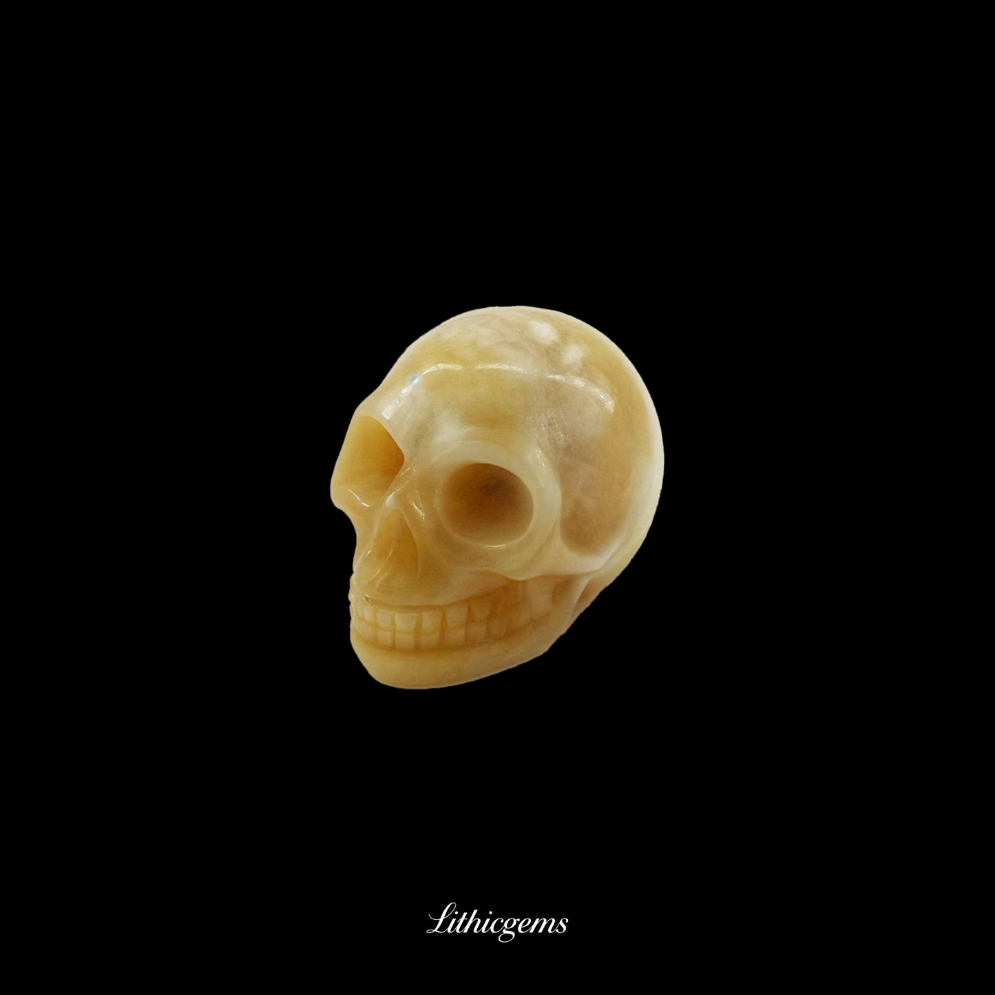 Pocket Philosopher Skull Palm Stone - 3cm Unique Gemstone for Meditation and Decor - Lithicgems