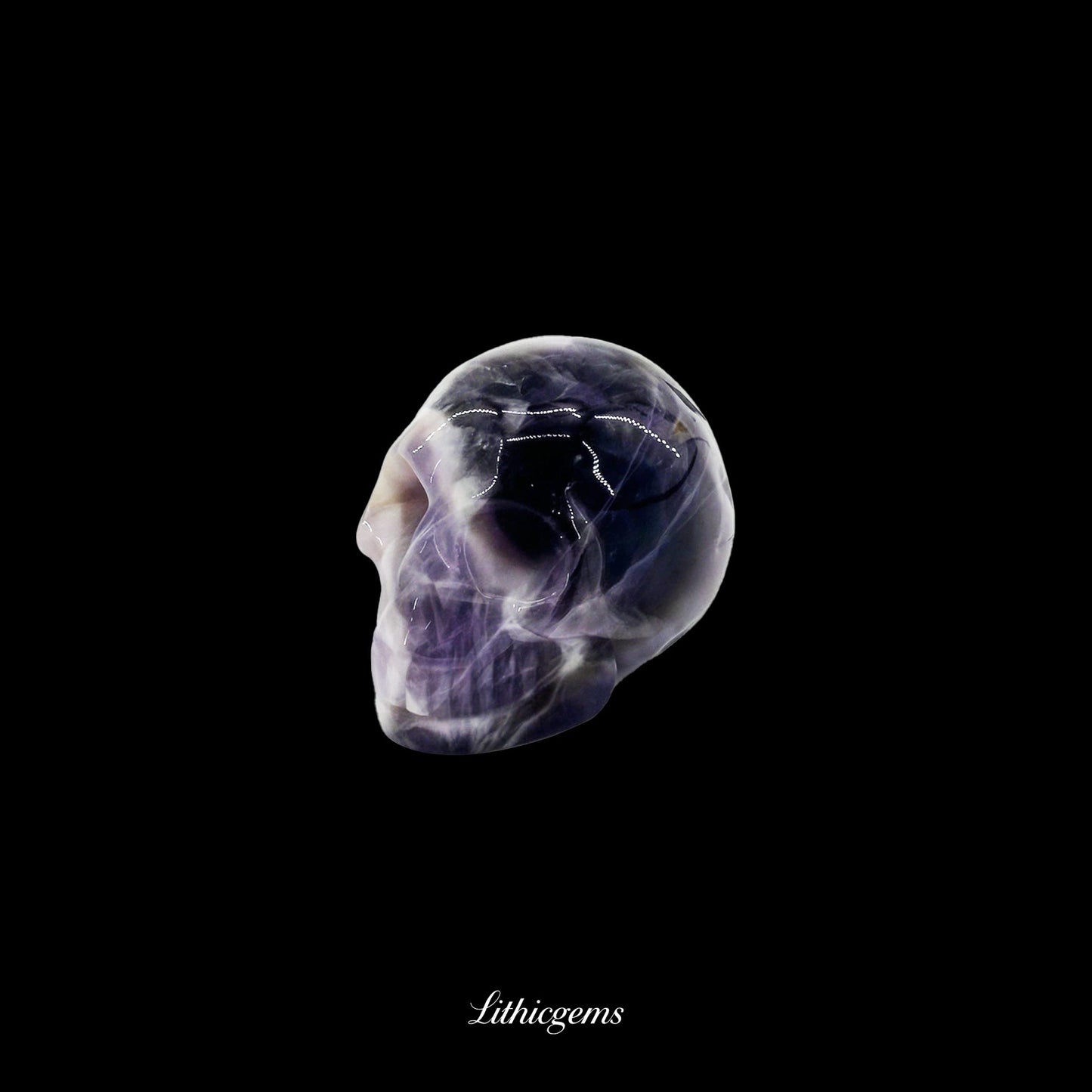 Pocket Philosopher Skull Palm Stone - 3cm Unique Gemstone for Meditation and Decor - Lithicgems