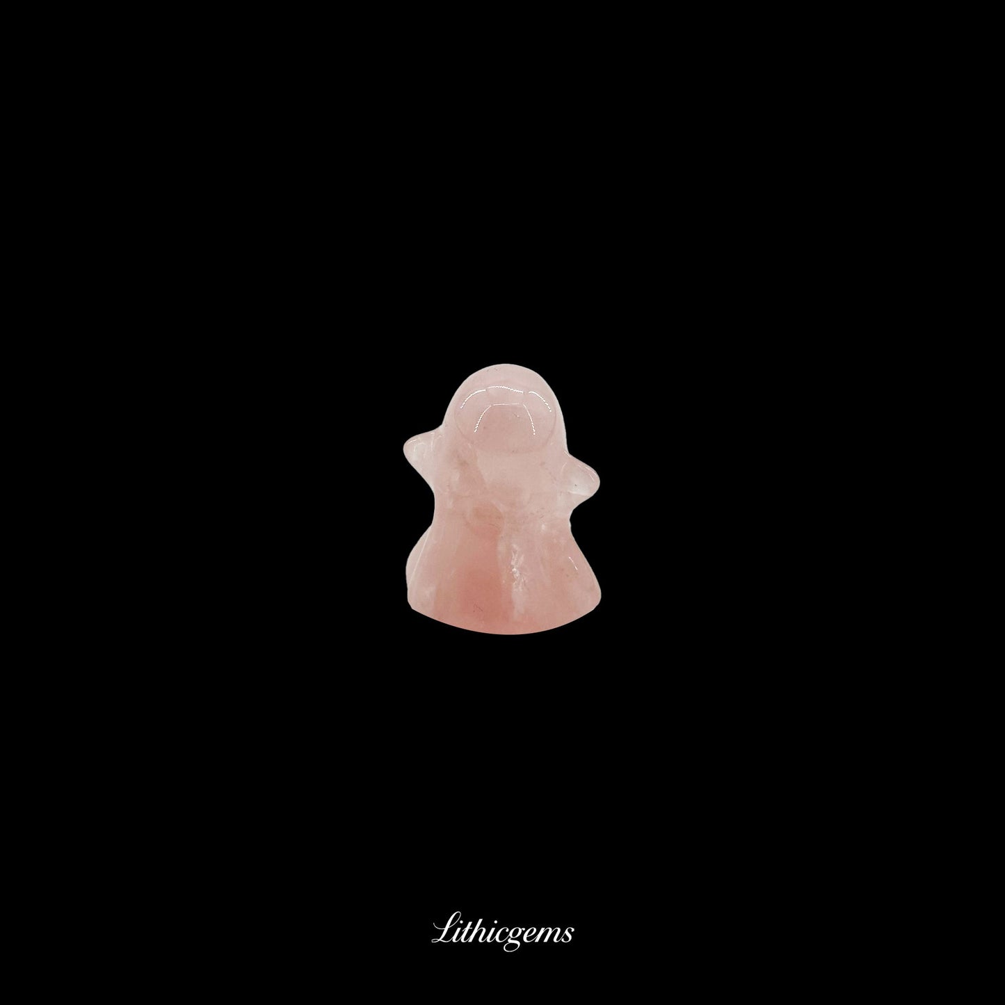 The Ethereal Guardian - 3cm Spirit Sculpture | Memento Mori Collection - Pink Quartz Natural Crystal Gemstones - Lithicgems