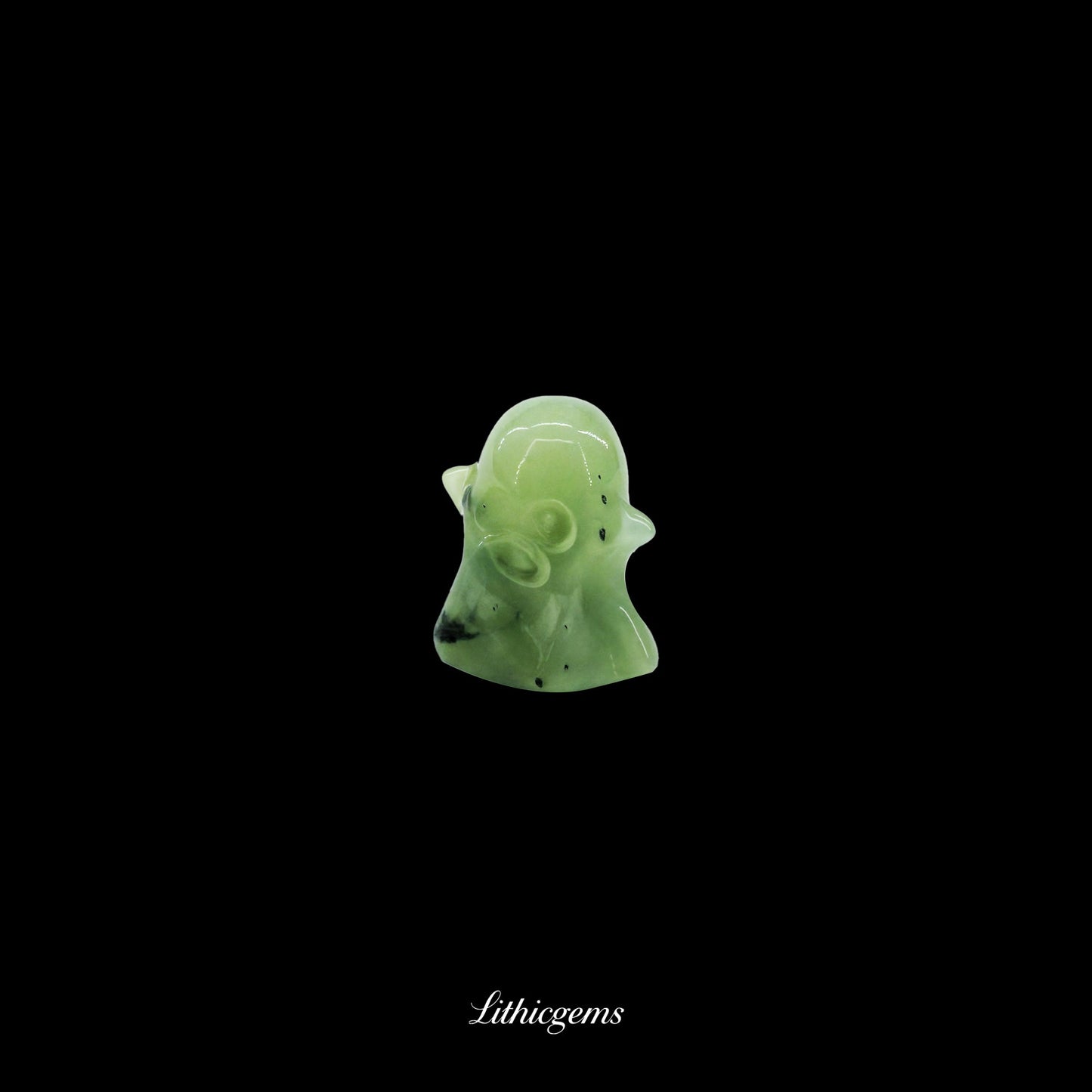 The Ethereal Guardian - 3cm Spirit Sculpture | Memento Mori Collection - Xinshan Jade Natural Crystal Gemstones - Lithicgems