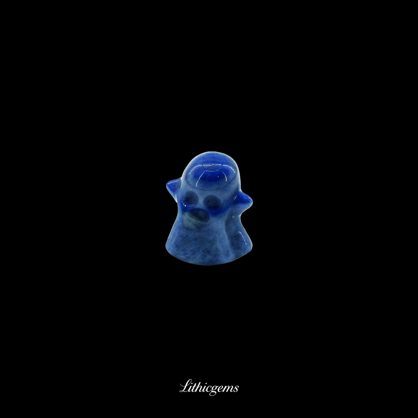 The Ethereal Guardian - 3cm Spirit Sculpture | Memento Mori Collection - Blue Dongling Jade Natural Crystal Gemstones - Lithicgems