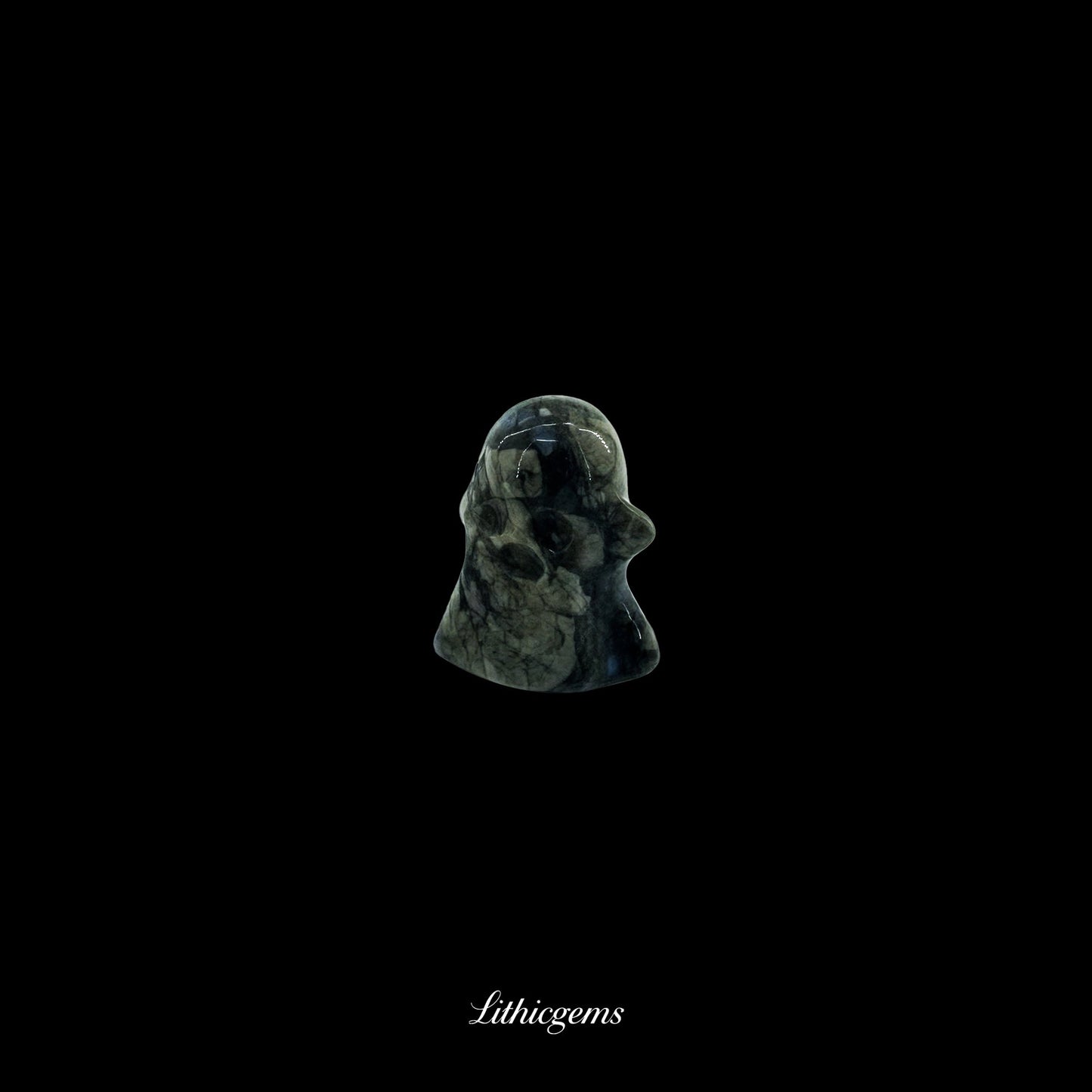 The Ethereal Guardian - 3cm Spirit Sculpture | Memento Mori Collection - Dark Southern Jade Natural Crystal Gemstones - Lithicgems