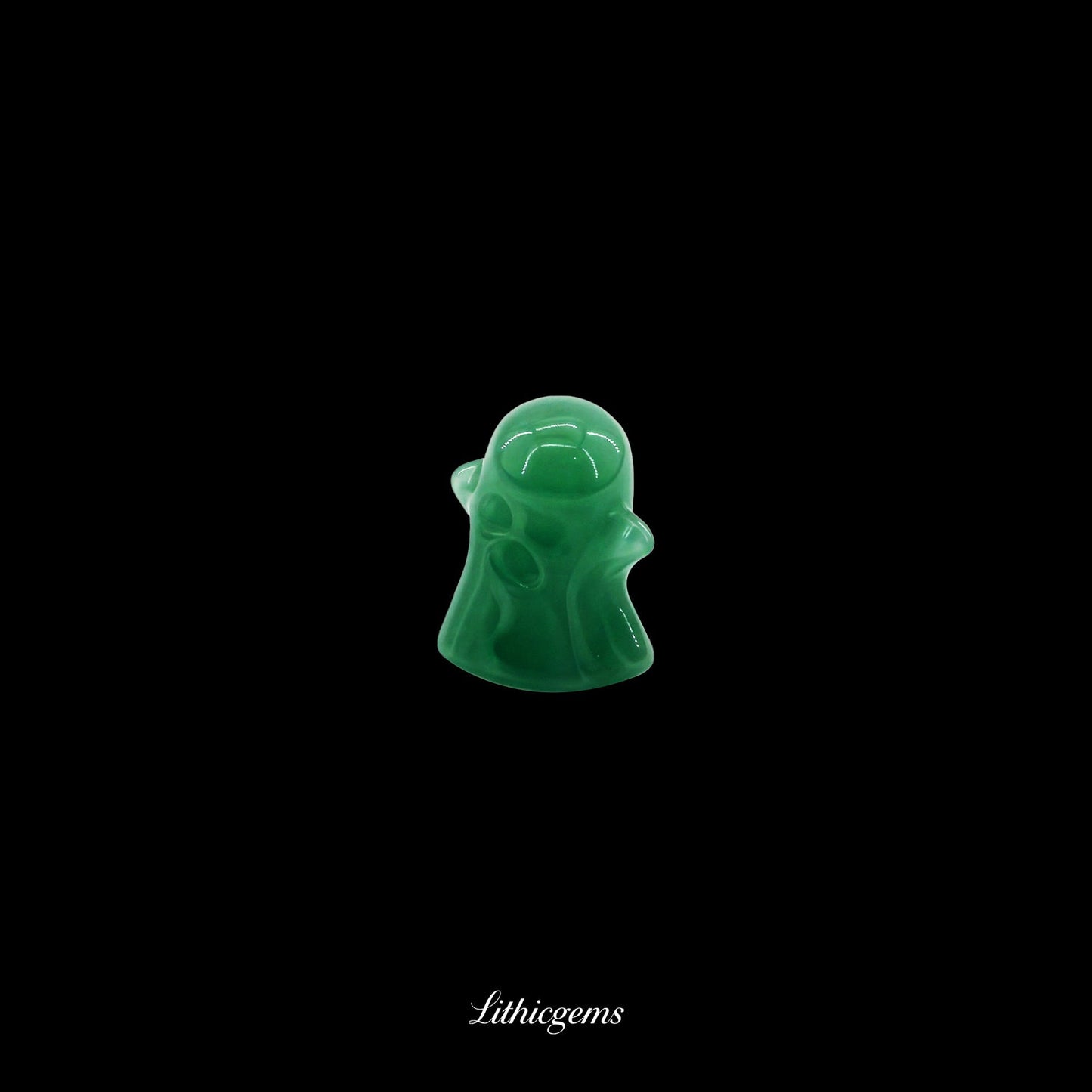 The Ethereal Guardian - 3cm Spirit Sculpture | Memento Mori Collection - Green Dongling Jade Natural Crystal Gemstones - Lithicgems