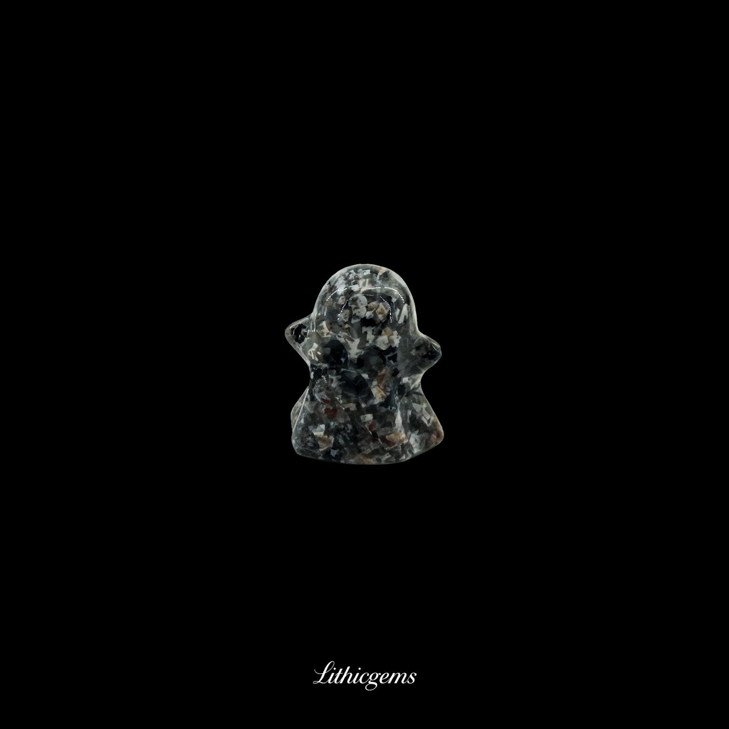 The Ethereal Guardian - 3cm Spirit Sculpture | Memento Mori Collection - Black-veined Red Jasper Natural Crystal Gemstones - Lithicgems