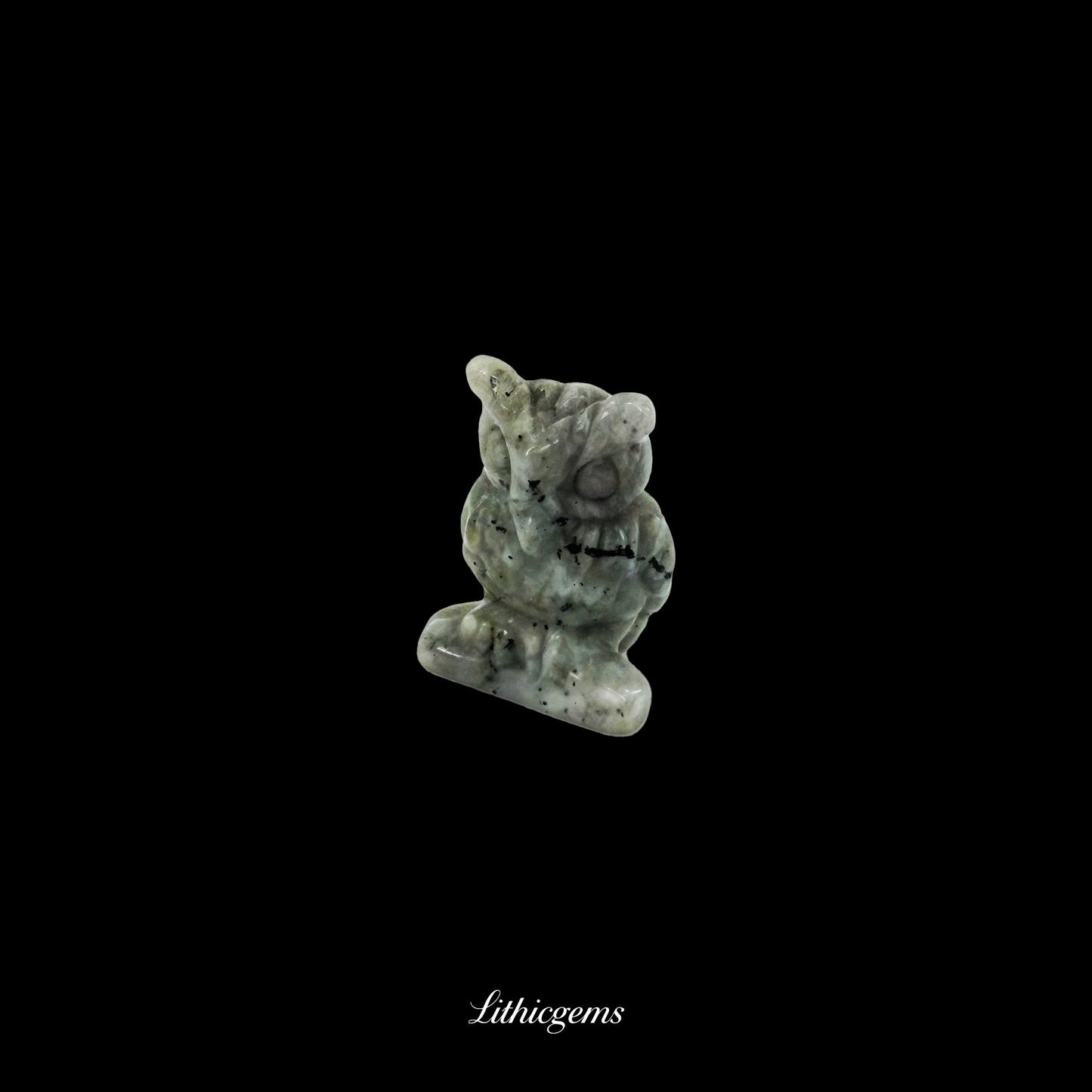 Silent Sage - 3cm Owl Sculpture | Commemorating Death and Animal Charm Series - Southern Jade Natural Crystal Gemstones - Lithicgems