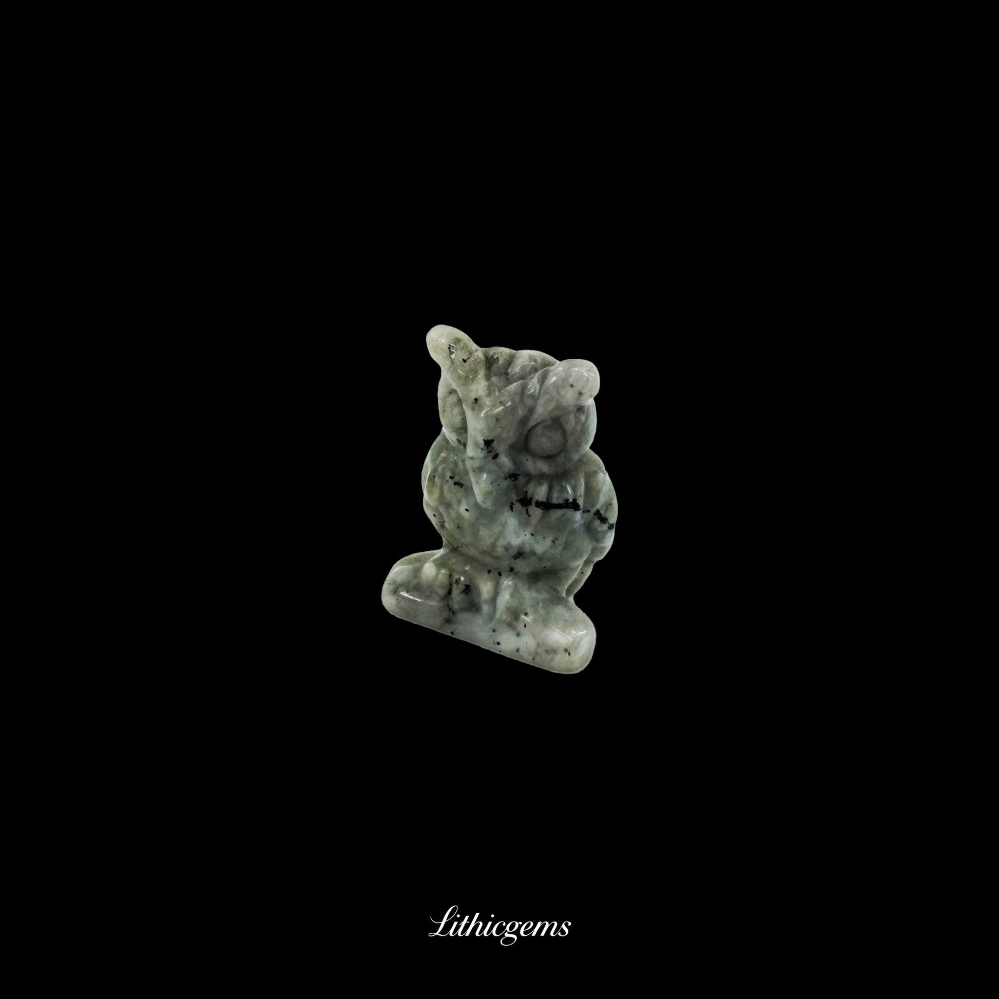 Silent Sage - 3cm Owl Sculpture | Commemorating Death and Animal Charm Series - Southern Jade Natural Crystal Gemstones - Lithicgems