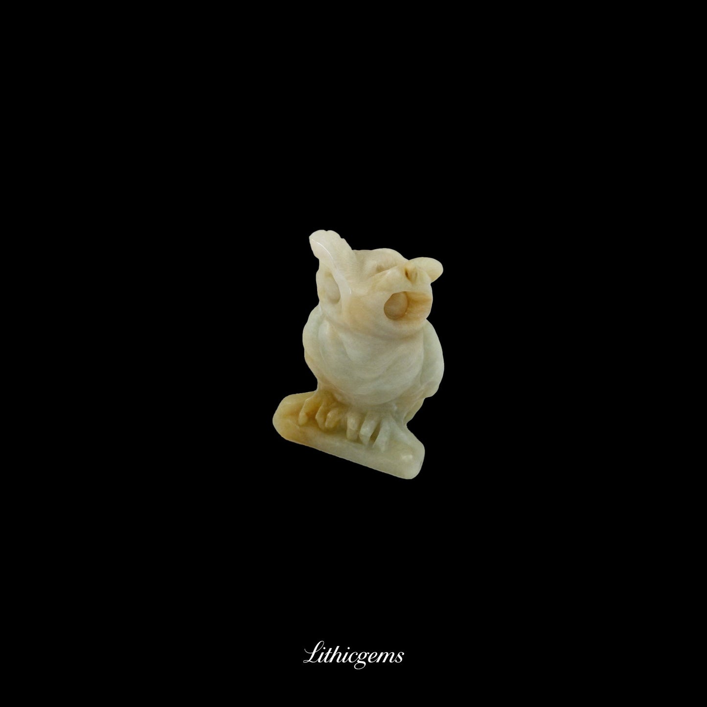 Silent Sage - 3cm Owl Sculpture | Commemorating Death and Animal Charm Series - Amazonite Natural Crystal Gemstones - Lithicgems