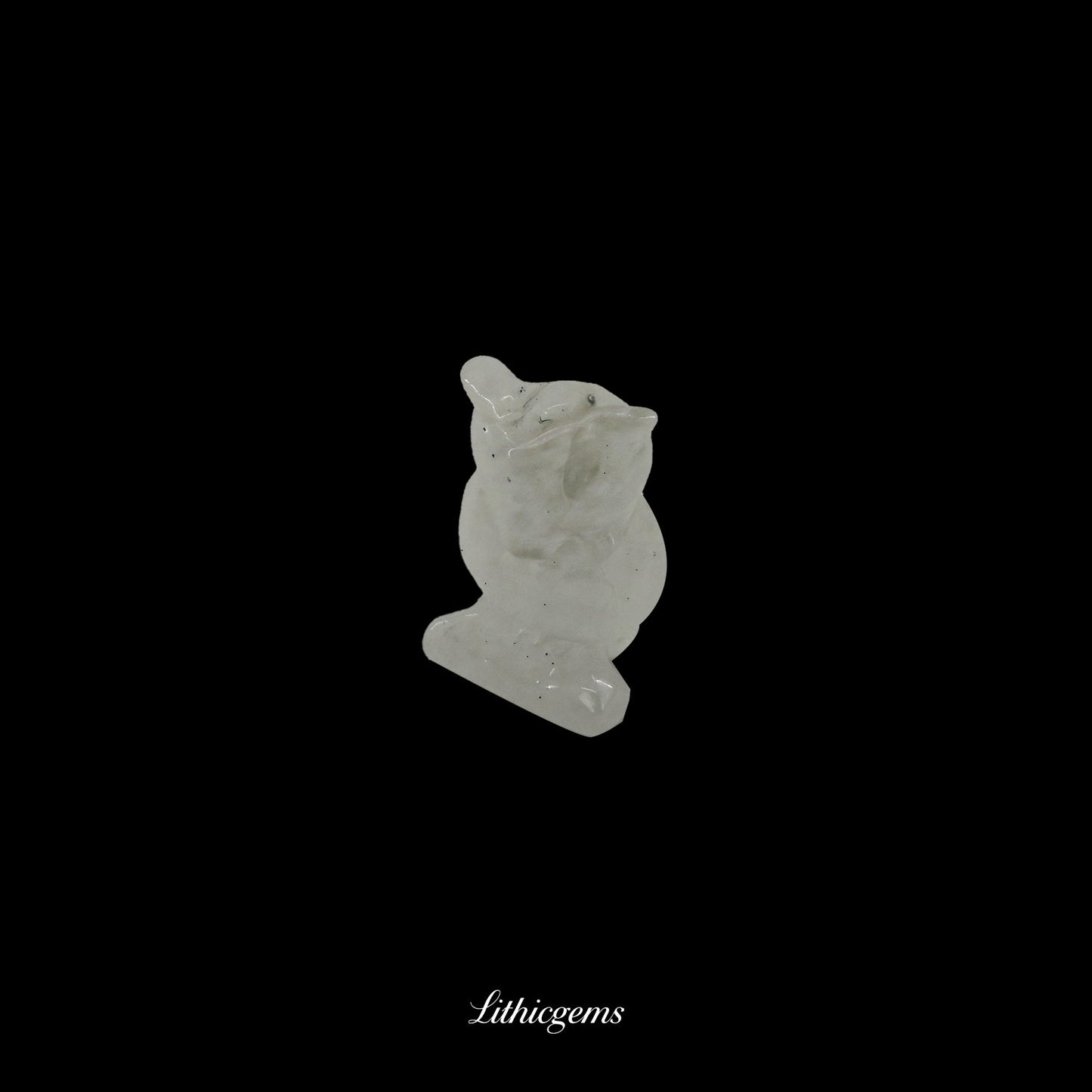 Silent Sage - 3cm Owl Sculpture | Commemorating Death and Animal Charm Series - Clear Quartz Natural Crystal Gemstones - Lithicgems