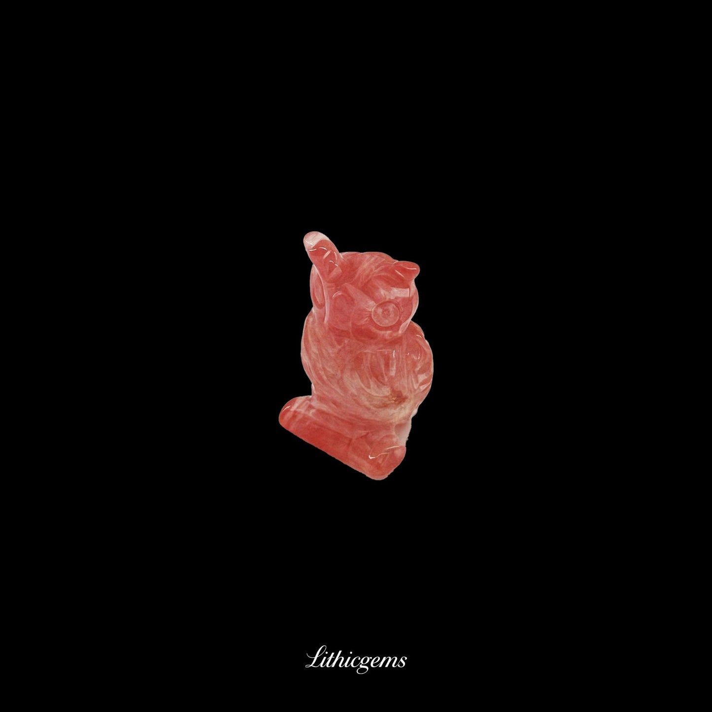 Silent Sage - 3cm Owl Sculpture | Commemorating Death and Animal Charm Series - Red Smelting Stone Natural Crystal Gemstones - Lithicgems