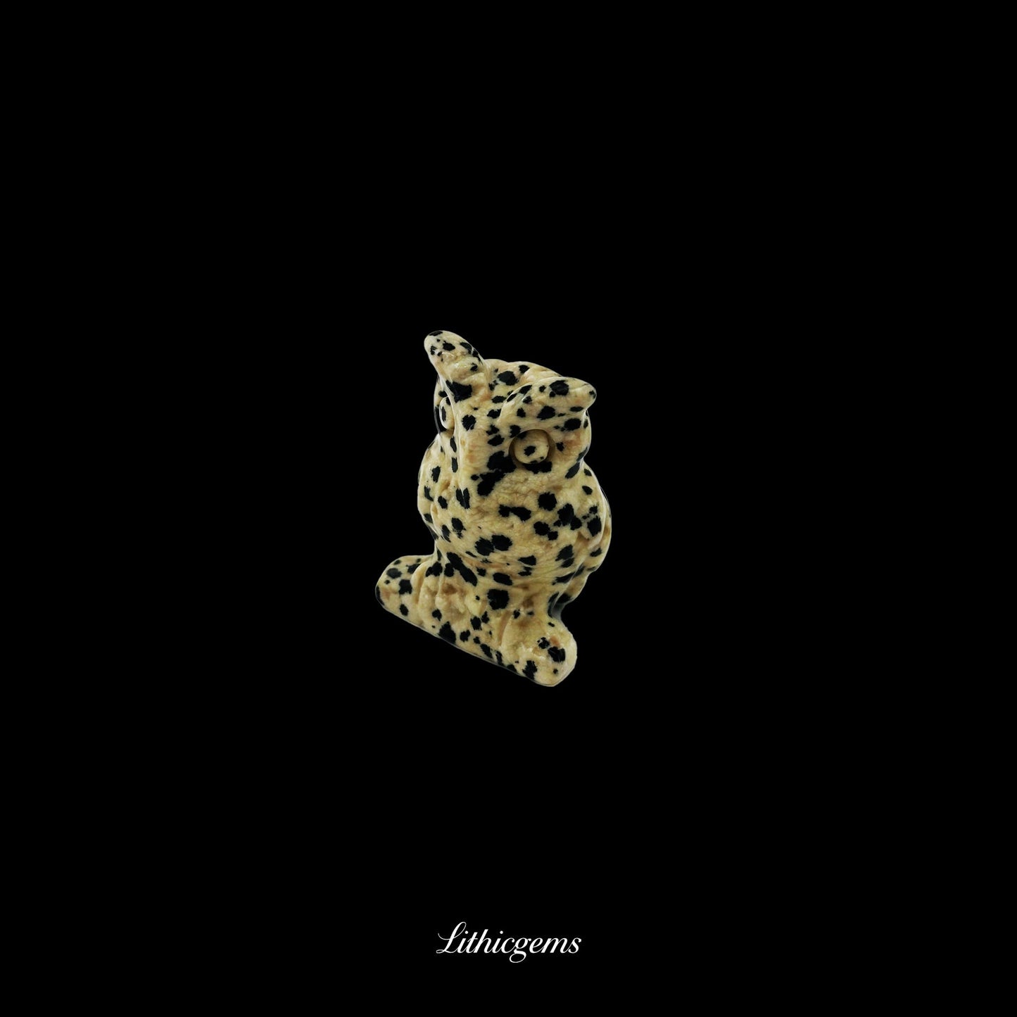 Silent Sage - 3cm Owl Sculpture | Commemorating Death and Animal Charm Series - Spotted Stone Natural Crystal Gemstones - Lithicgems